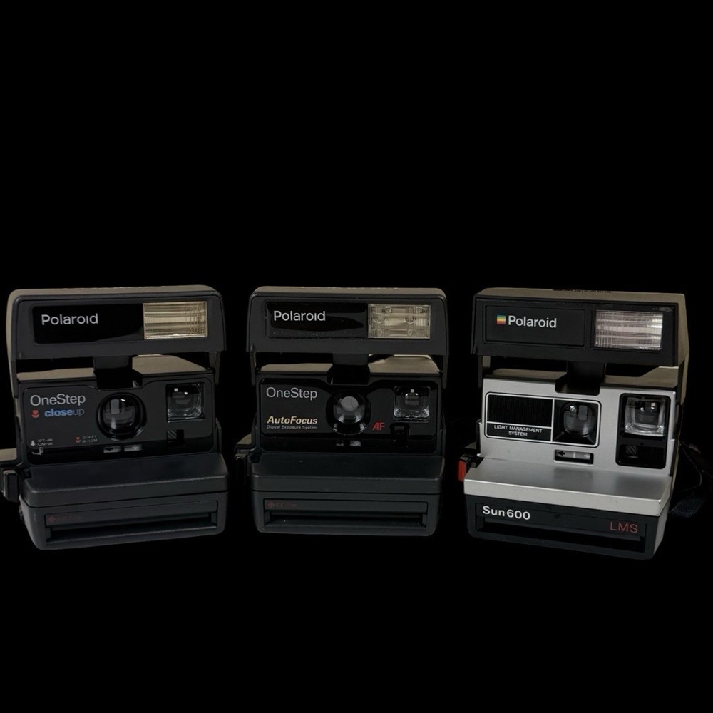 Polaroid One Step & Sun 600 Cameras Set of 3 Untested Parts Only Read